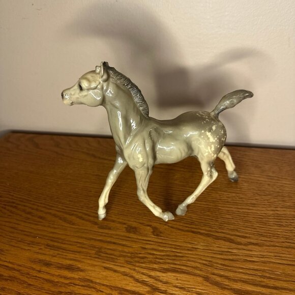 Vintage Breyer Traditional Glossy Dapple Grey Running Foal Spice #133 - Picture 1 of 3